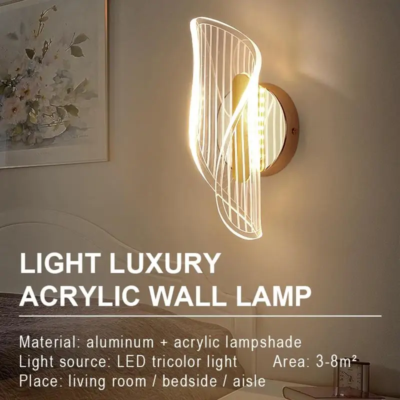 

New LED Wall Lights Decorative Wall Mounted Lamp Vanity Wall Sconces with Clear Acrylic Shade for Aisle Living Room Home decor