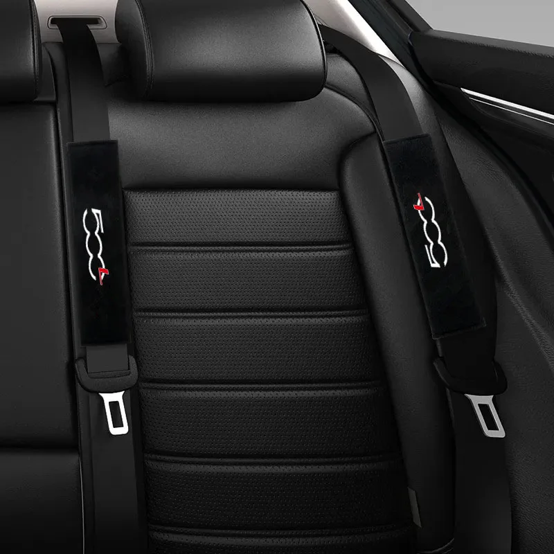 

2Pcs Car Safety Belt Shoulder Protector Decoration Plush Shoulder Protector for ABARTH 500 500L General Models Accessories