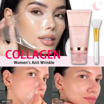 Coreano Collagene Avvolgimento Peel Off Maschera per il viso Elasticità Idratazione Riduce l'opacità cadente Collagene idrolizzato Cura della pelle 1