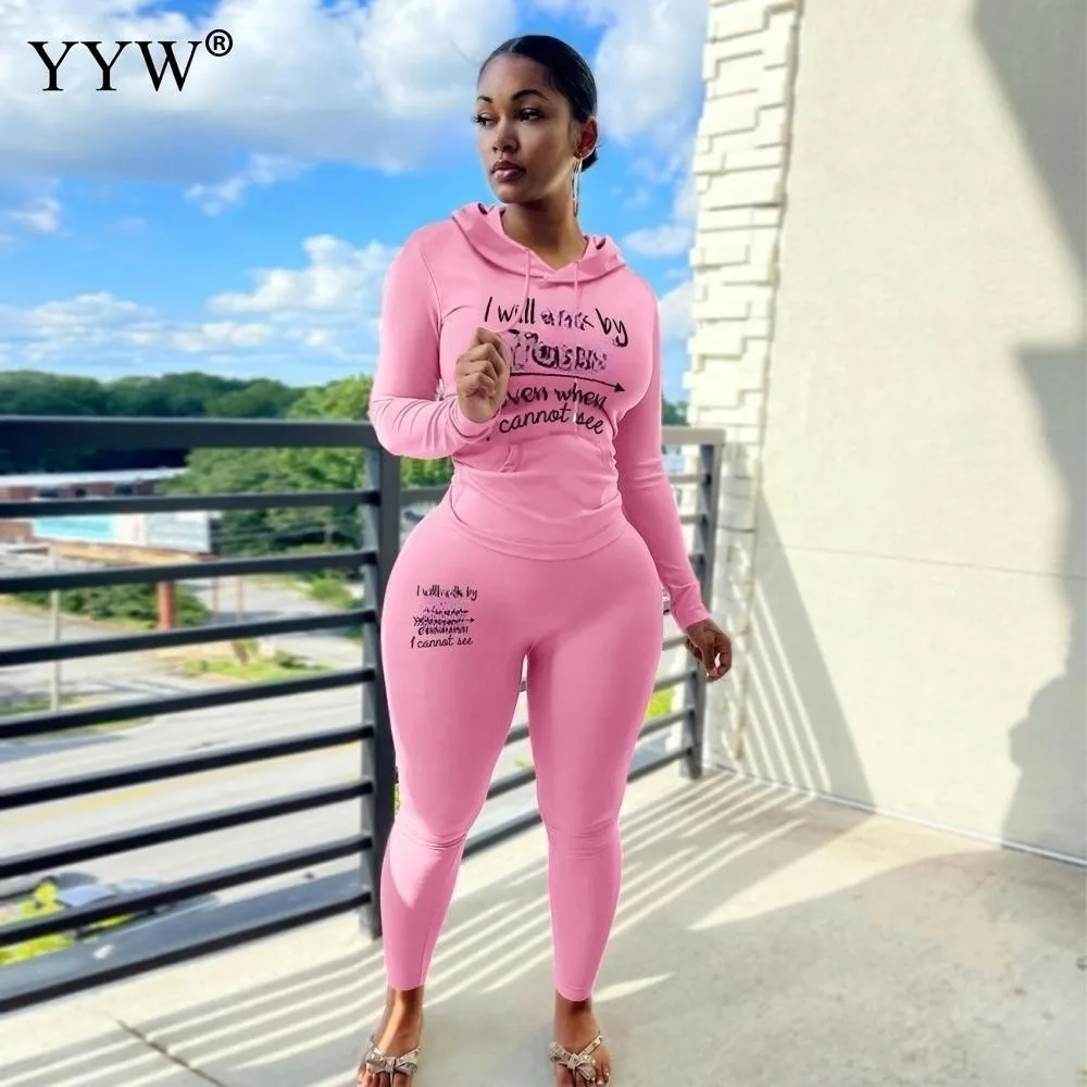 Spring Summer Women Tracksuits 2 Piece Set Hoodies Pants Letter Printed Sportswear Suits Ladies Girls Jogging Hoodie Sets Hoody