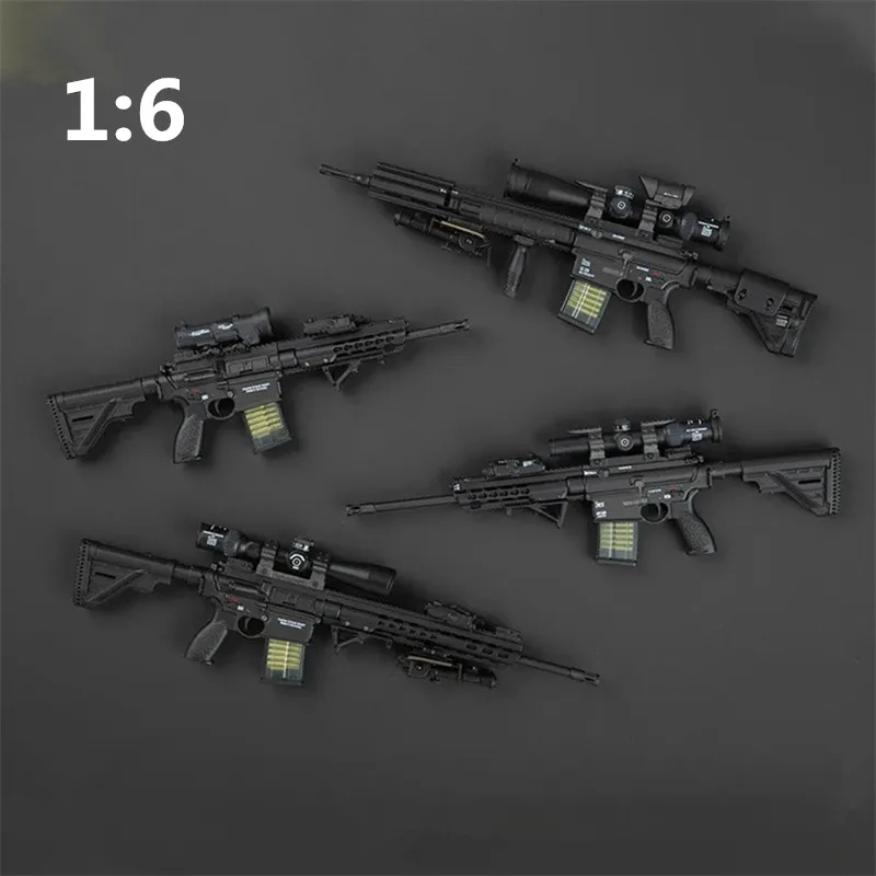 

1:6 Scale 15cm Model SMG Submachine MR308A3 G28 Mini Weapon Sniper Assualt PVC Material Can't be Fired For Fan Collection Toys