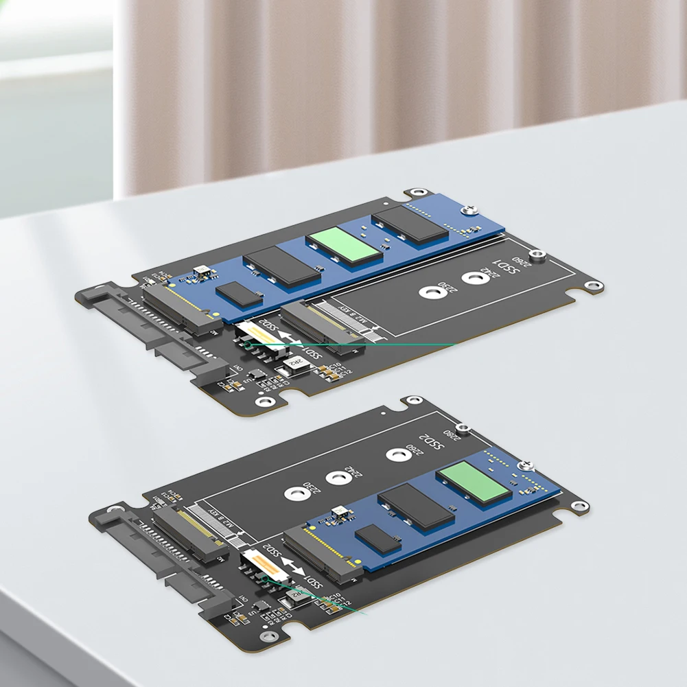 Dual M.2 B Key NGFF SSD To 2.5 SATA III Adapter HDD Disk Drive Enclosure 6Gbps SSD Case Driver-free Dual NGFF B Key M.2 SSD Card