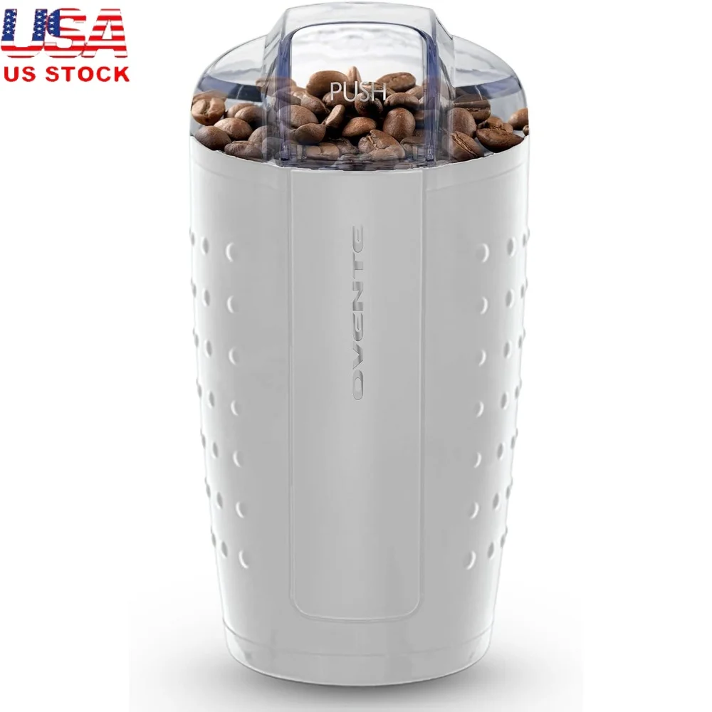 Electric Coffee Grinder Stainless Steel Blades Portable Herb Spice Tea Grinder EasyGrip Ergonomic Design 150W 2.5oz Capacity