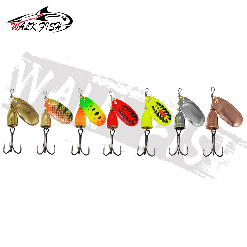 Walk Fish Spinner bait Angel köder Sink löffel Metalls pinner 8g Forelle Drillinge Isca Wobbler Feeder für Hecht Bass Köder – Detail 6