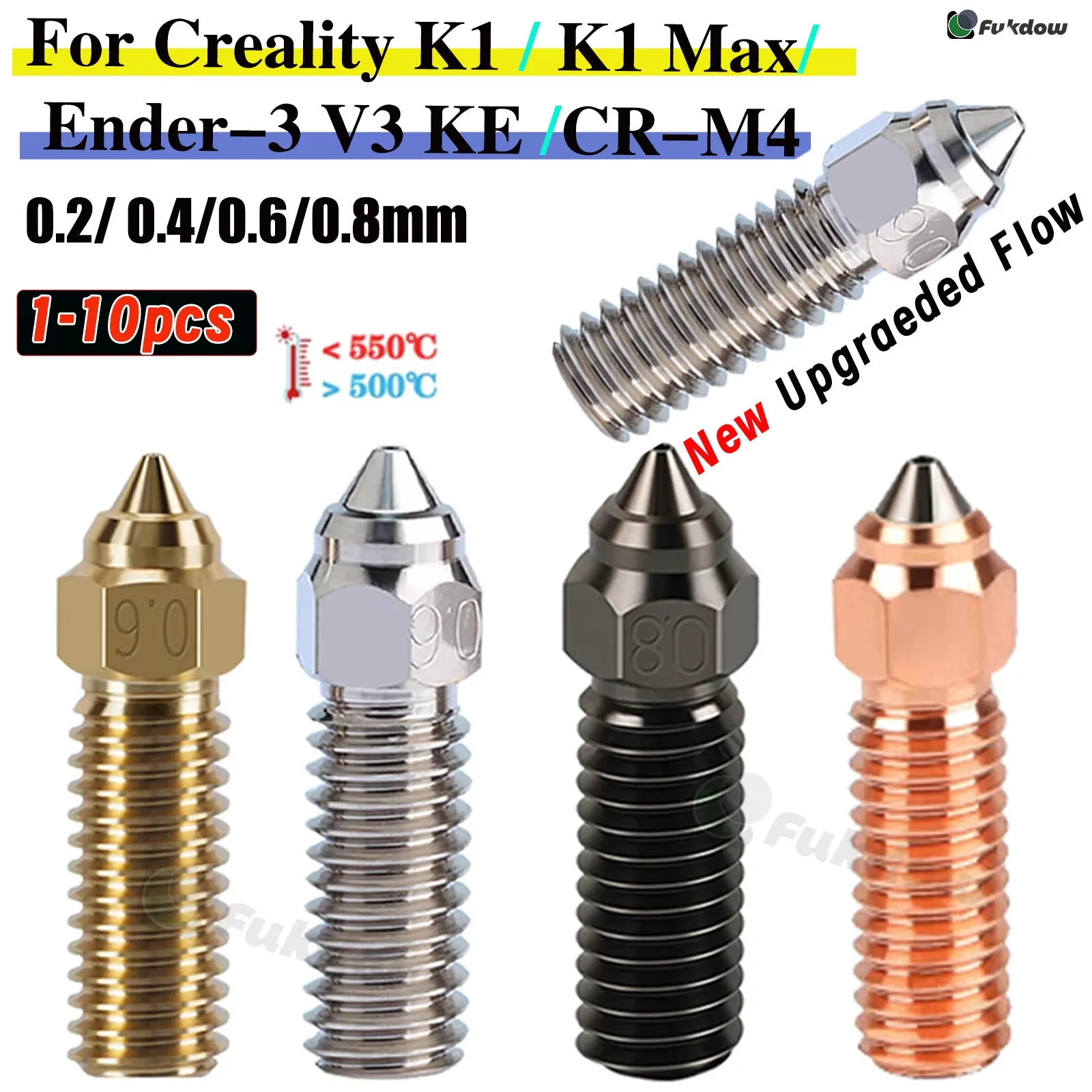 Premium Brass-Plated Copper Hard Steel 3D Printer Nozzles