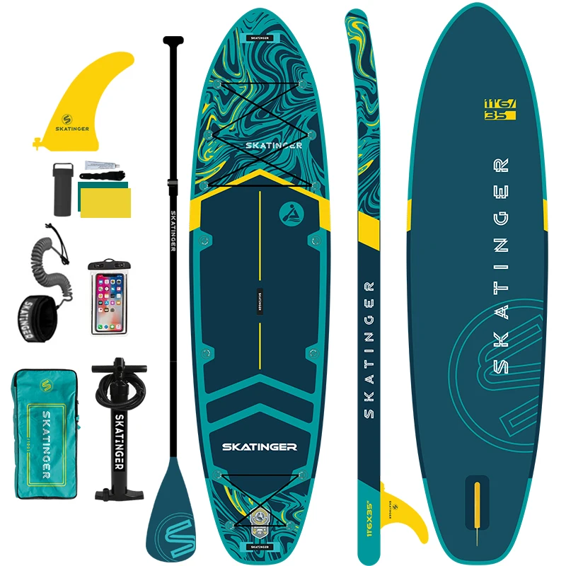 

Skatinger China factory uv printed inflatable surfboards with all accessories
