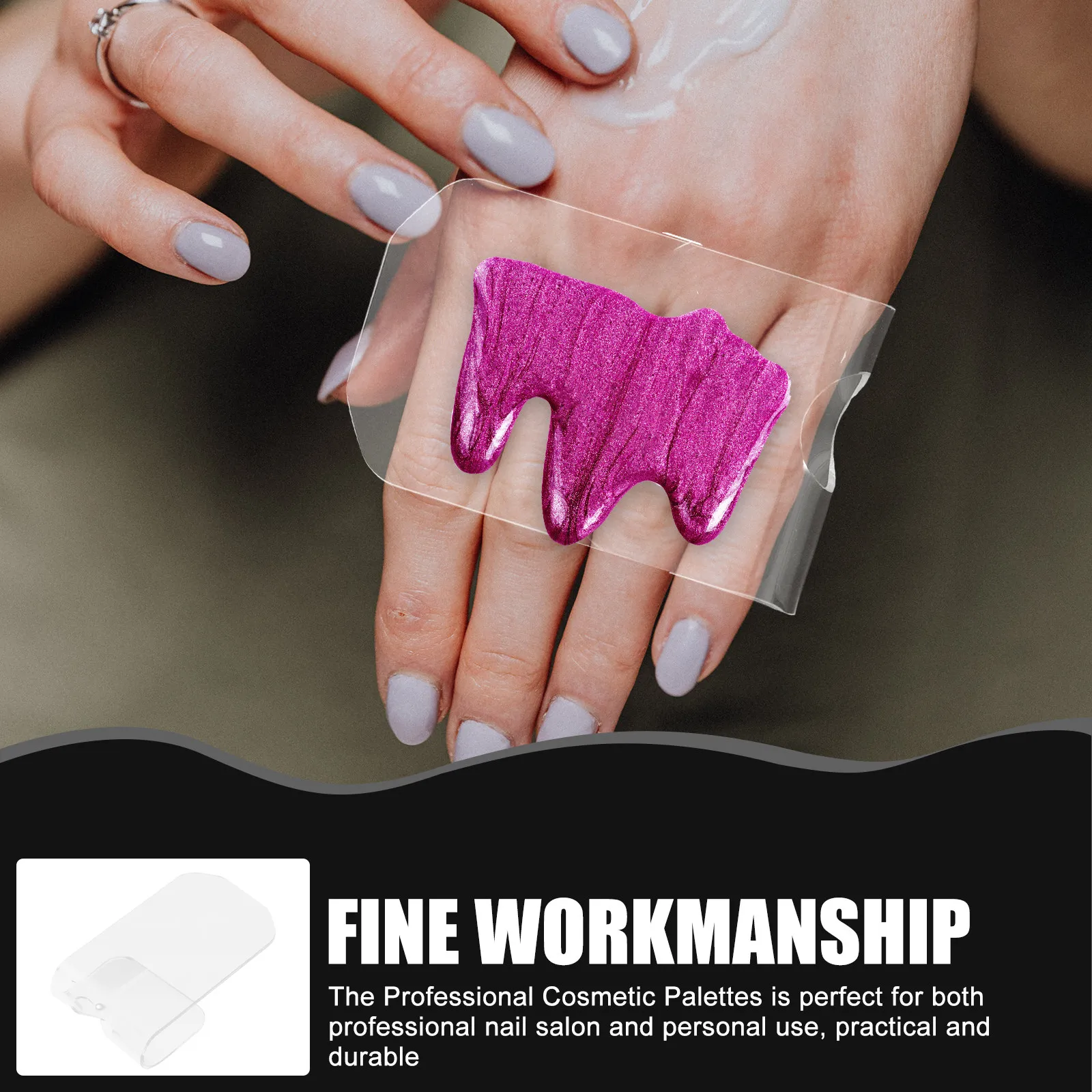 2Pcs 전문 매니큐어 팔레트 네일 아트 디자인을 위한 고품질 투명 믹싱 트레이 컬러 믹싱 DIY 장식