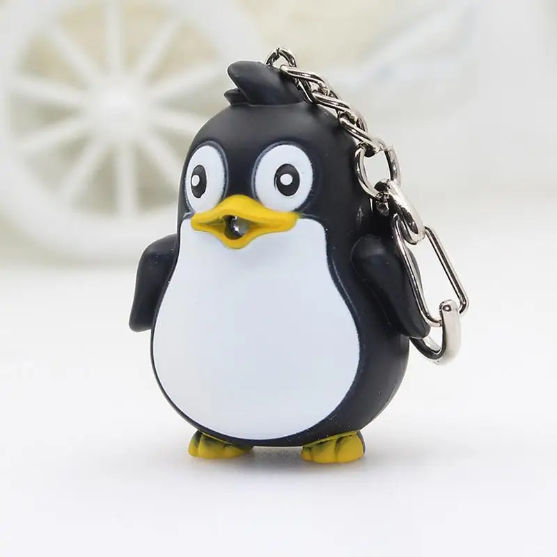 Penguin Keyring Adorable Pendant For Handbag Cute Animal Key Chain Sound Keychain With LED Bag Accessories Keychain Pendant For