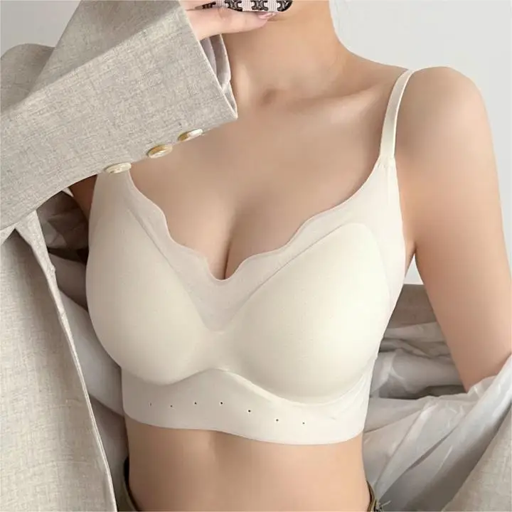 

French Traceless simple bras women bralette Spaghetti straps sweet young girl women underwear chest wrap YAG6841