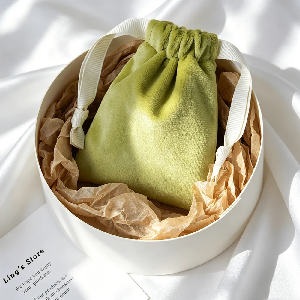 50Pcs 부드러운 벨벳 쥬얼리 드로스트링 가방 선물 포장 주머니 웨딩 생일 파티 호의품 사탕 보관 디스플레이 축제 파우치
