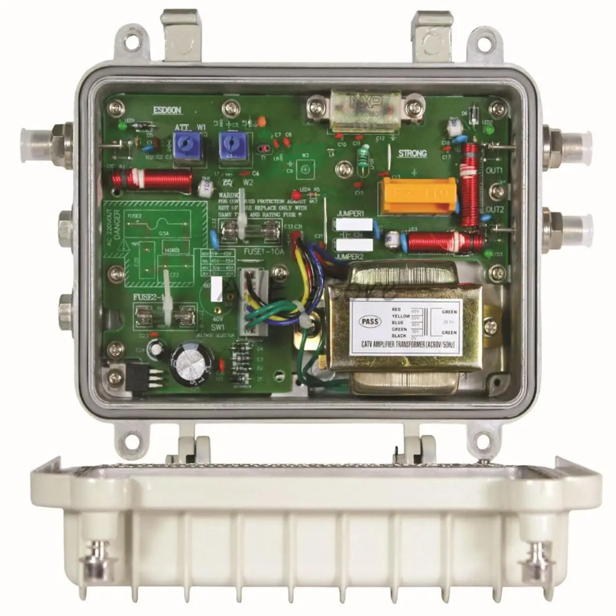 

Cable TV amplifier750M-860M), 30db gain, (110v-220v/60V) amplifier, analog TV, digital TV system front-end equipment