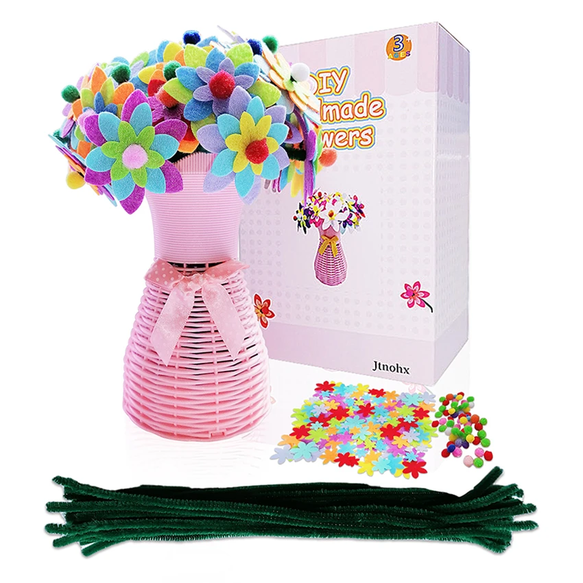 

Flower Felt Craft Kit for Girls Beginner DIY Art Toy For Mothers Day