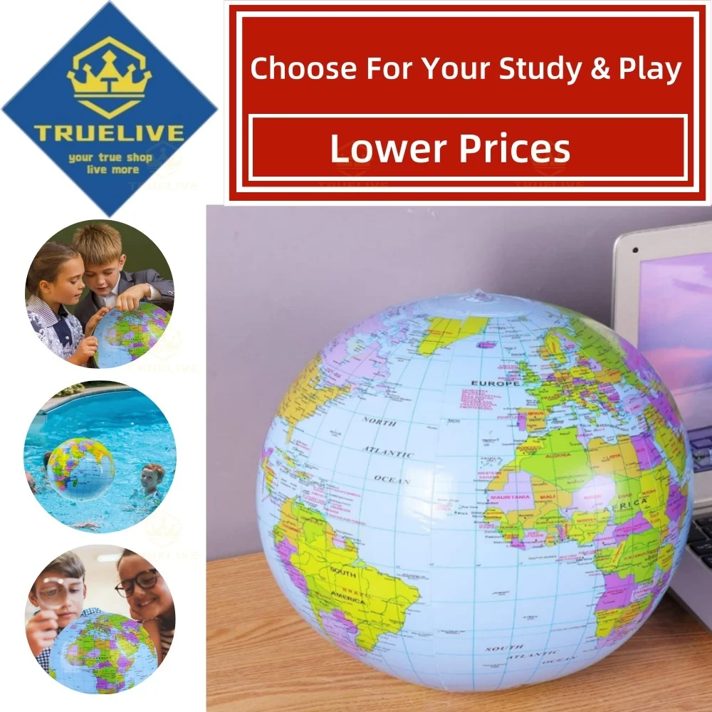 Description Picture 3 of item10/5/3/1PCS 16Inch 30cm Inflatable Globe English Version Of The World Earth Ocean Map Inflate Globe Beach Ball Education Toys