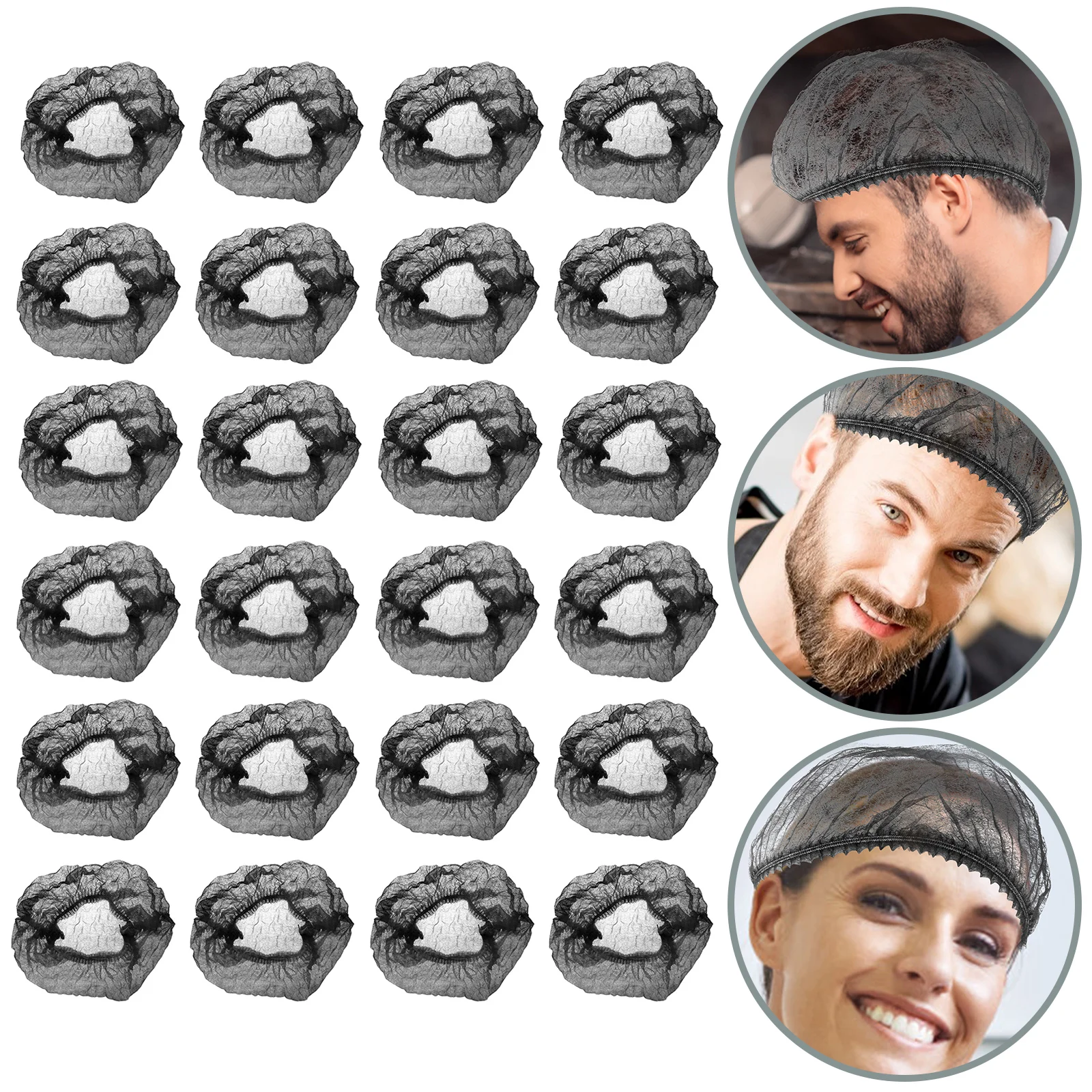 

100 Pcs Caps Disposable Mesh Hair Nets Hairnet Non-woven Fabric Food Service Shower Hairnets for