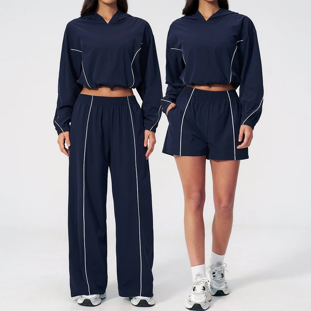 Ensemble de yoga pour femmes, survêtement d'été, ensemble de protection solaire, ensemble de course à manches longues, vêtements de sport en plein air pour femmes, vêtements de sport 1