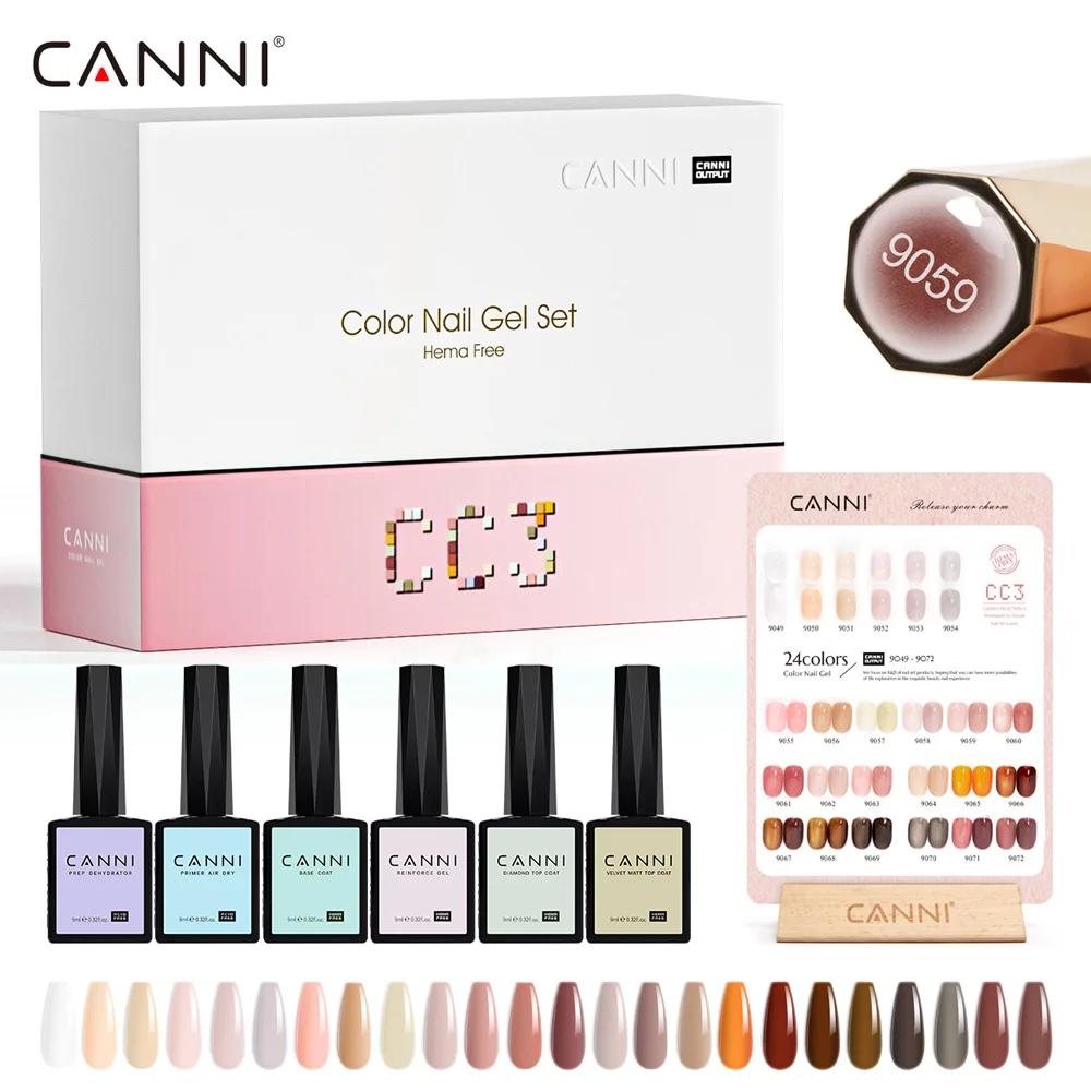 CC3 Canni HEMA FREE Nail Gel Polish 9ml Jelly Color Transparent Semi Permanent Natural Nude Collection French Nail Gel Lacquer images - 6