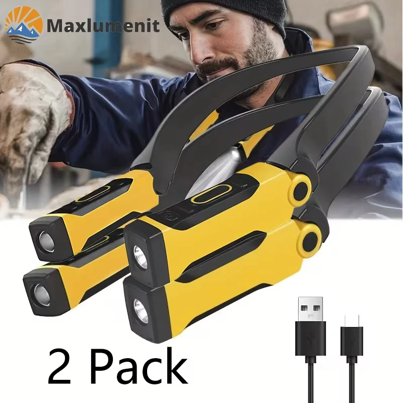LED Work Light 2 Pack Rechargeable For Reading Knitting Camping Repairing