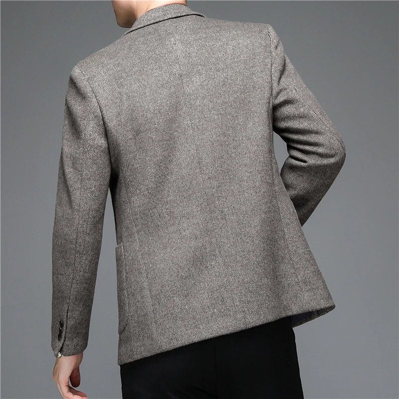 2021 Autumn and Winter New Suit Middle-aged Men's Fashion Casual Classic Wool Suit Jacket Single Suit Slim Blazer Brand Clothing 5