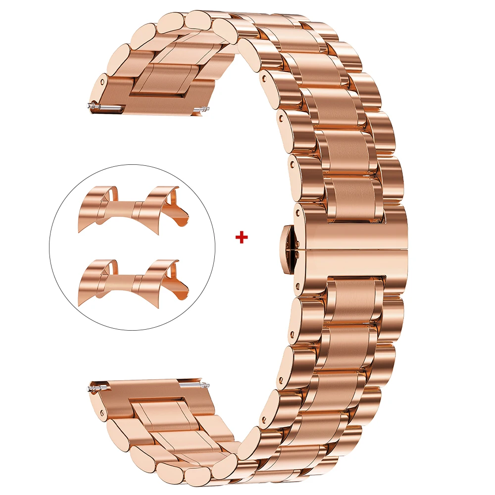 Elegant Stainless Steel Curved-End Bracelet with Butterfly Buckle