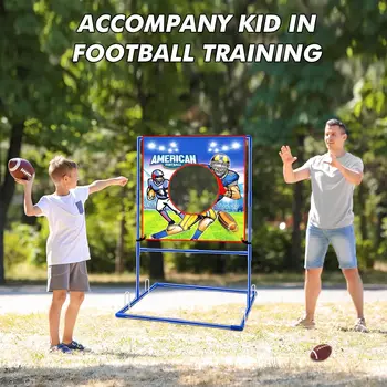 VATOS Rugby US Football Toss Target Games with 4 Inflatable Footballs Indoor Outdoor Sport Toy for Kids Passing Targets Game 2