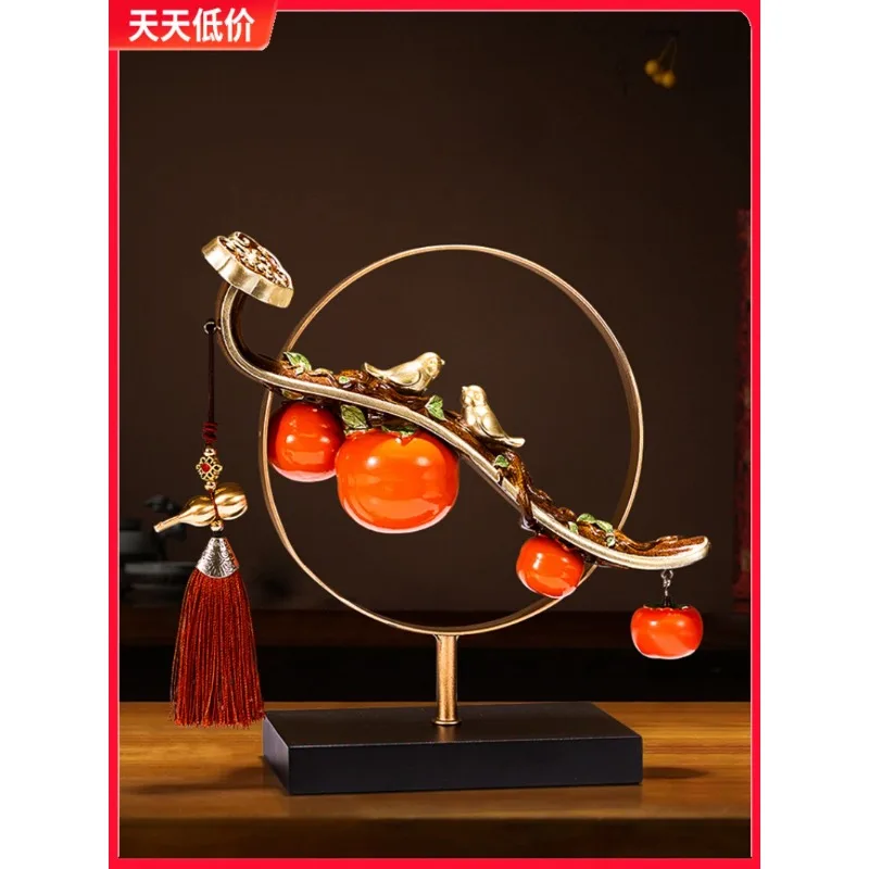 

New Chinese persimmon persimmon ornaments living room porch TV cabinet moving gift housewarming gift.