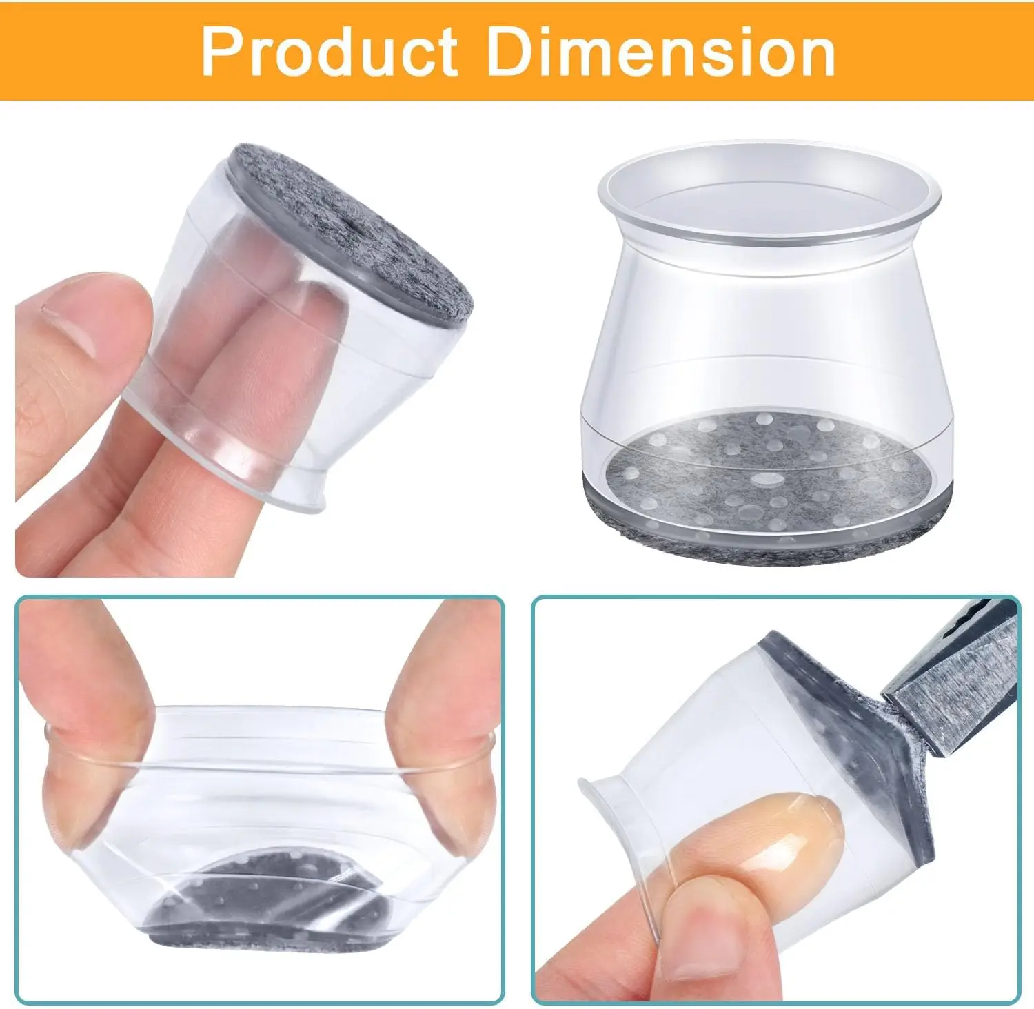 Silicone Chair Leg Floor Protector Caps - 32 Pack, Furniture Pads