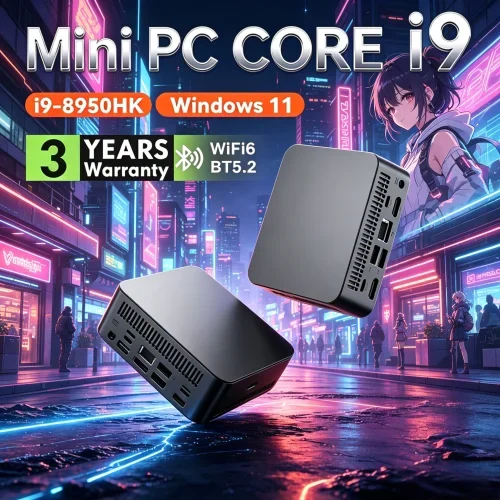 독창적인 2026 휴대용 미니 PC 윈도우 11 프로 코어 i9 8950HK 램 1TB 2TB SSD WIFI 6 BT5.2 4K HD 다퍼 멀티미디어
