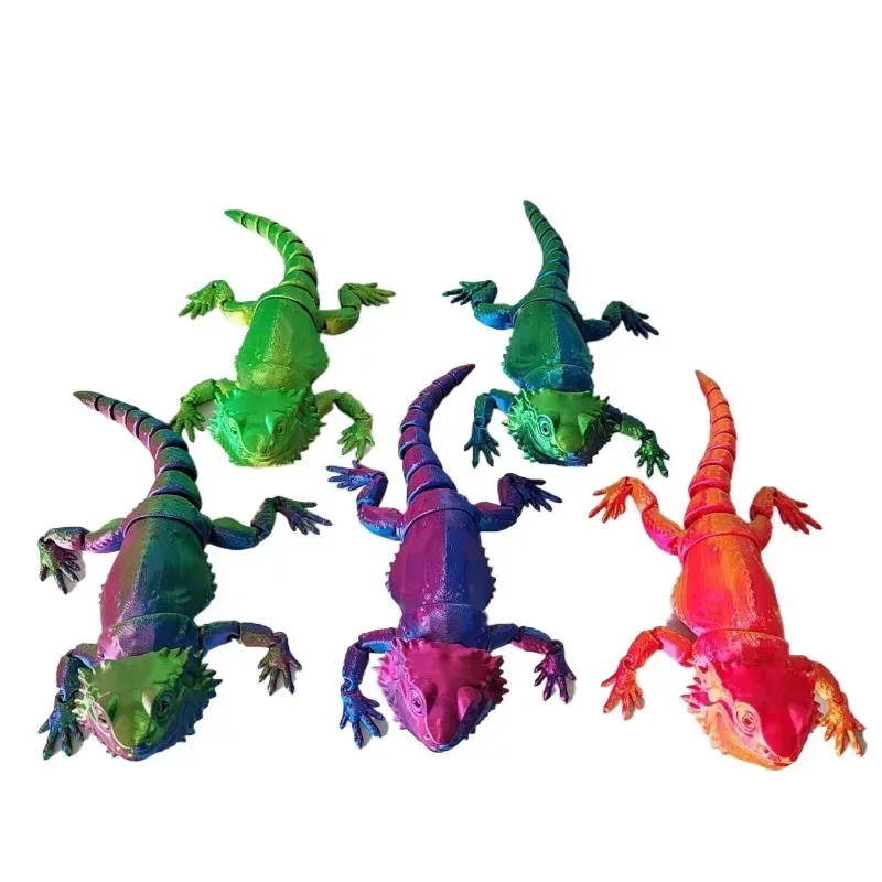 3D Printing Chameleon Gradient Color Ornament Crawling Lizard Model Children's Small Toys Hobbyist Model