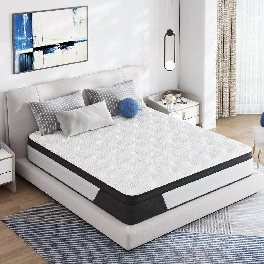 

Queen Size Mattress, 12 Inch Hybrid Mattress with Gel Memory Foam, Comfort Foam and Individually Pocket Innerspring