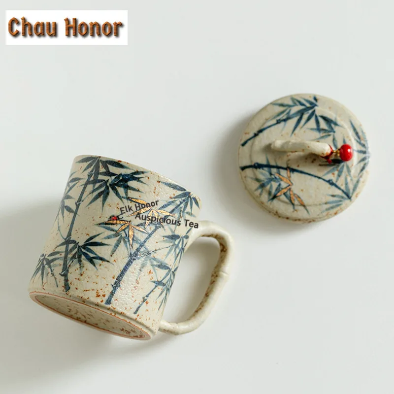 190ml Hand-painted Green Bamboo Coffee Mug Milk Cup Afternoon Tea Mug Coffee Milk Pot Personal Office Water Cup Drinkware Craft