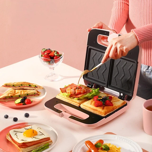 Electric Sandwich Maker Breakfast Machine  Waffle Pancake Sandwich Maker -  220v - Aliexpress