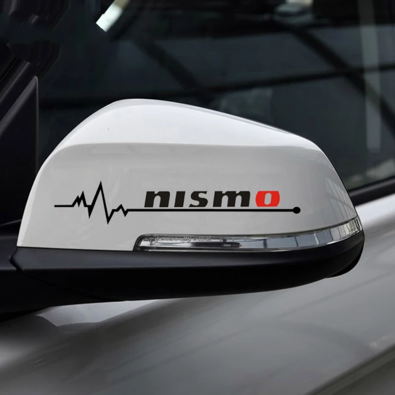 

2 X наклейки на автомобильное зеркало заднего вида Nismo и аксессуары для Nissan Tiida Sunny Qashqai March Teana X-trai 12 см * 2 см