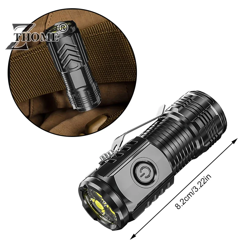 Torcia A Tre Occhi Monster Mini Flash Super Power Torcia Elettrica Luce Forte Ricaricabile Illuminazione Portatile Super Luminosa