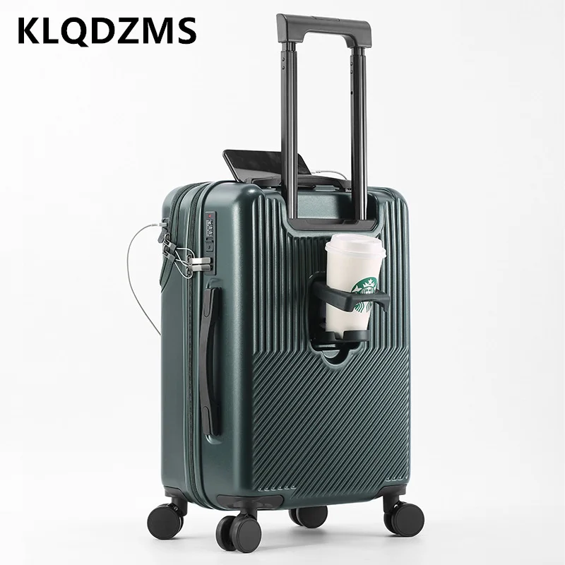 

KLQDZMS 20"22"24"26 Inch Cabin Suitcase Front Opening Laptop Boarding Case ABS+PC Trolley Case 20"24"26 Inch Carry-on Luggage