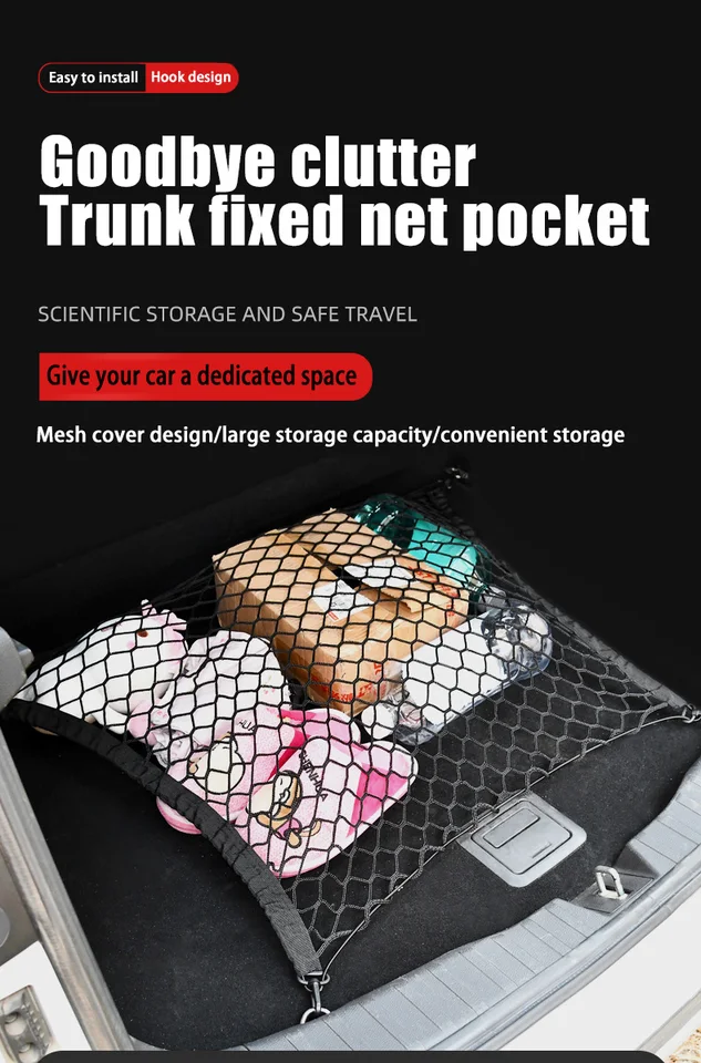 CHUSYYRAY Trunk Cargo Net – Envelope Style Mesh Organizer For Ford Fusion 2013-2020