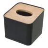 New Plastic Tissue Box Wooden Lid Square Napkin Holder Container Wet Tissue Paper Dispenser Case Modern Home Car Organizer 4