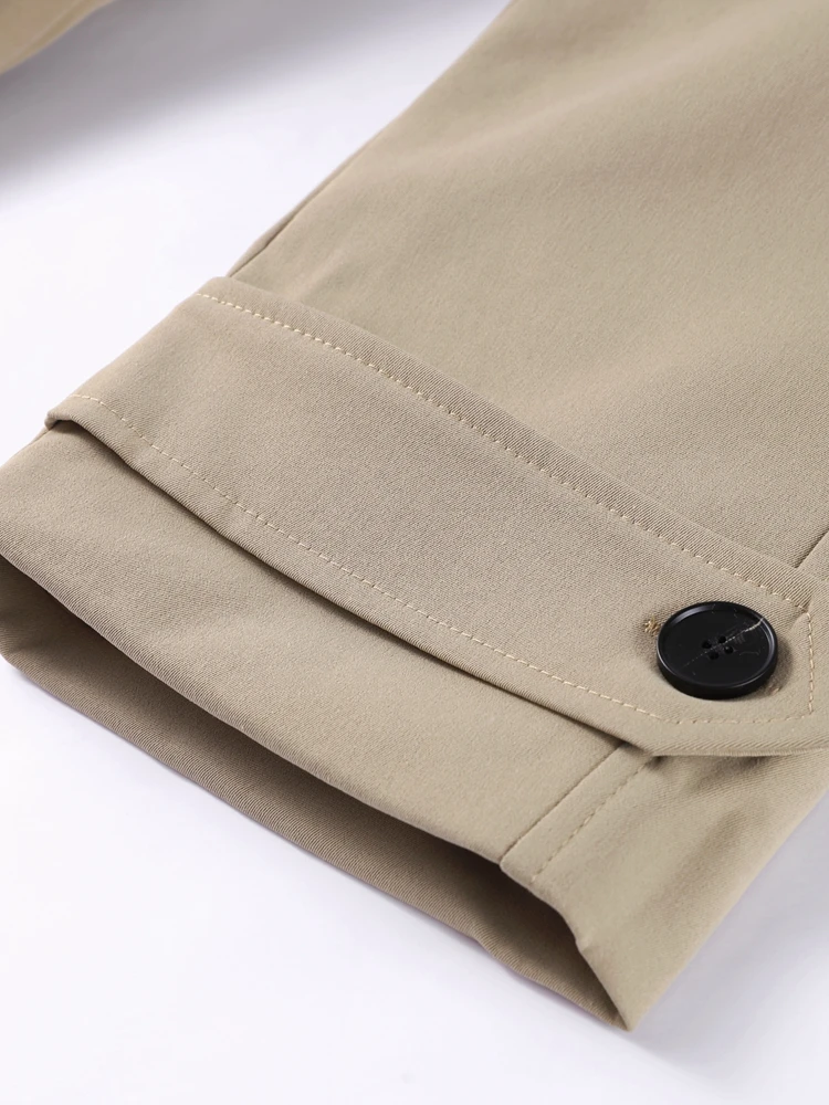 Revers Spitze Up Kurzen Graben Frauen Vintage drehen-unten Kragen Schulter Pad Langarm Taille Cinching Jacke Neue Chic ladyOuterwear – Detail 21