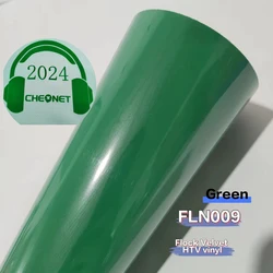 Luxurious Velvet Flock Heat Transfer Vinyl for Crafting and DIY Projects (Green)