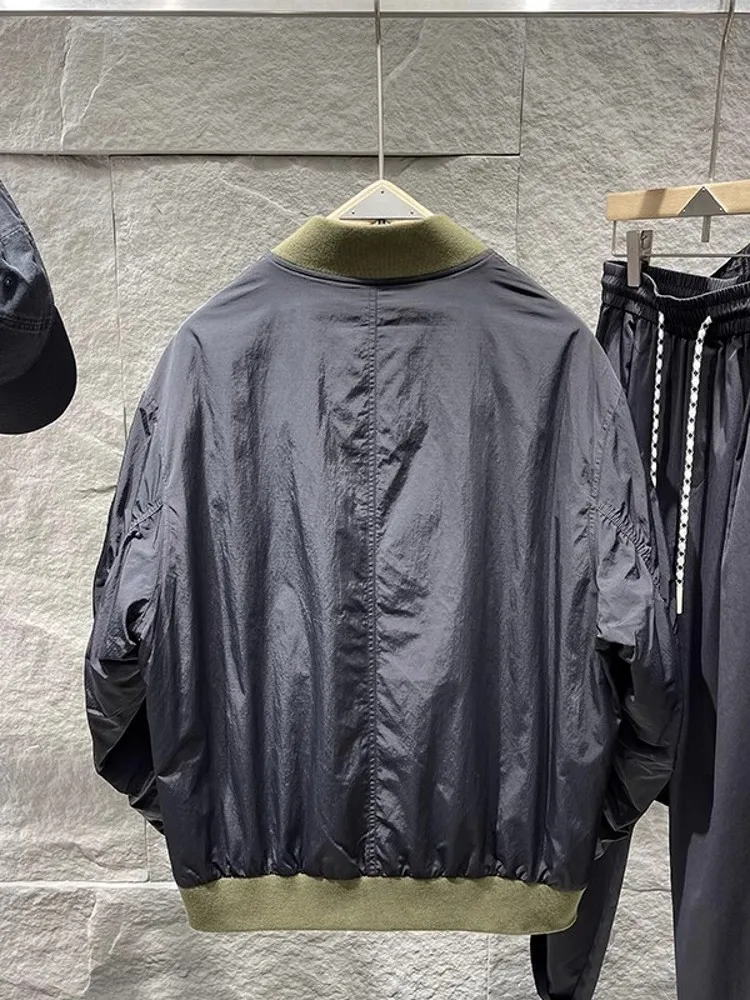 Fashion Winter Mens Casual Loose Fit Bomber Jacket Streetwear Overcoat Stand Collar Thick Warm Down Jacket Pockets Outwear Coat