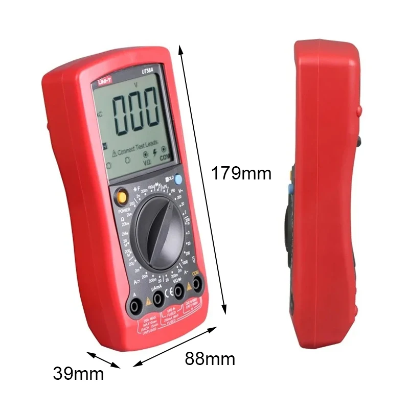 UNI-T UT58A UT58B UT58C UT58D UT58E 디지털 멀티미터 전류 전압 저항 커패시턴스 주파수 온도 테스터