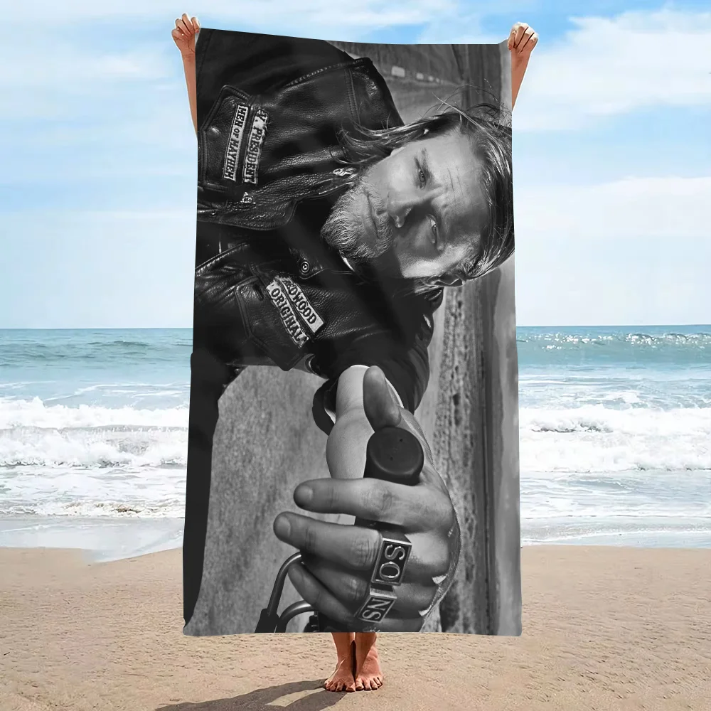 S-Sons of A-Anarchy Towel  Microfiber beach towels absorb water, dry quickly, and are easy and comfortable for yoga swimming 6