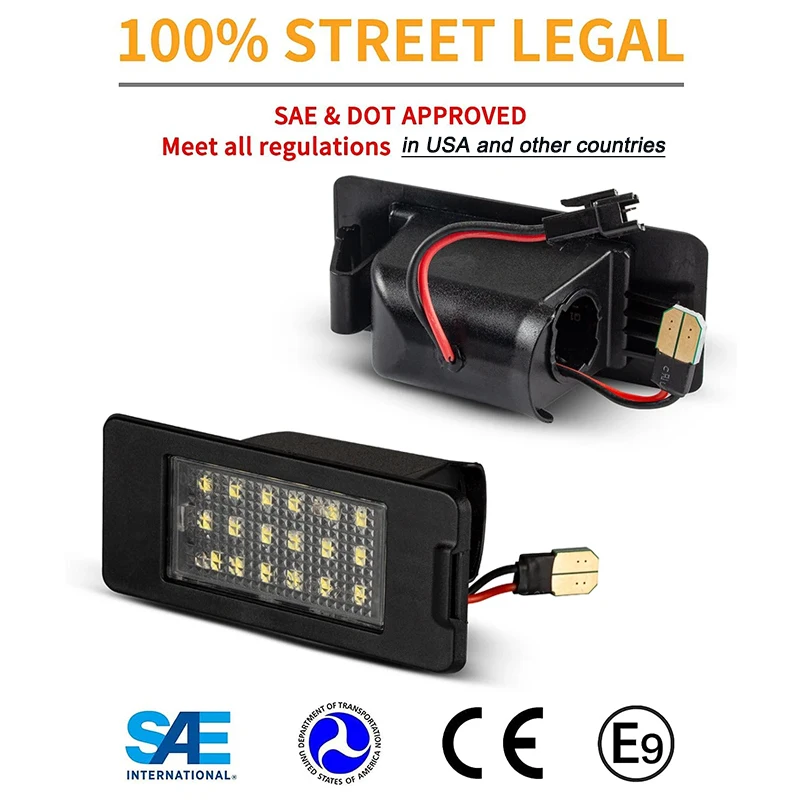 2Pcs LED Number License Plate Light Lamps For Chevrolet Suburban Tahoe Malibu Eq