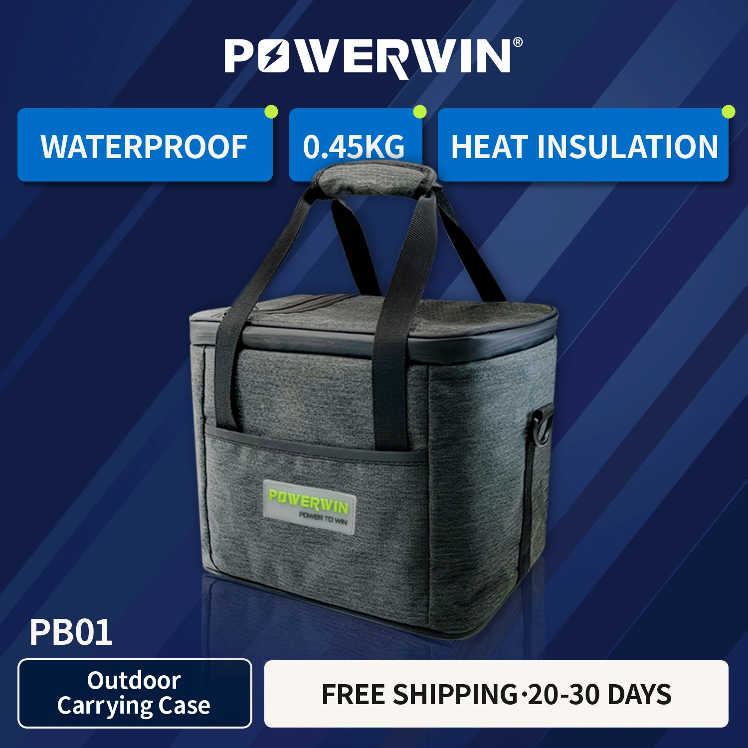 Powerwin Pb1 Bolsa de Armazenamento de Gerador Solar para Estação de Energia Portátil Energizer Pps320 Ip6x Isolamento Resistente ao Desgaste à Prova Dágua