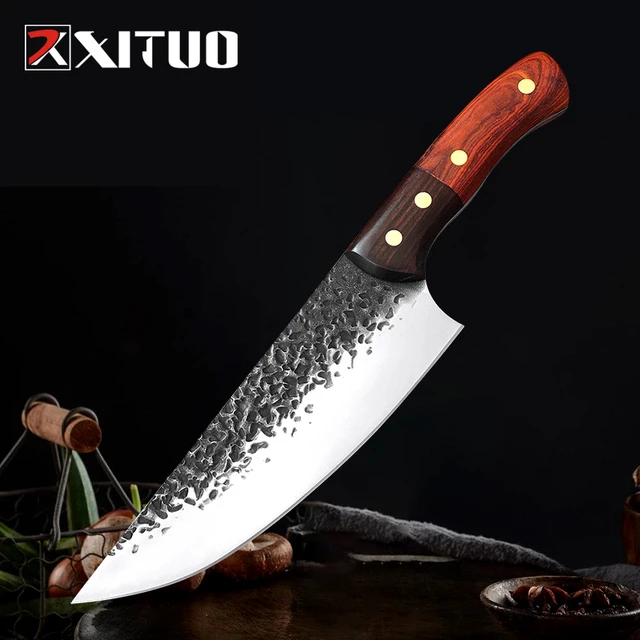 XITUO Hand Forged Chef Knife Sharp Full Tang High Carbon Steel Kitchen  Cooking Knives Men Cutting Meat Vegetable Cleaver Knife - AliExpress