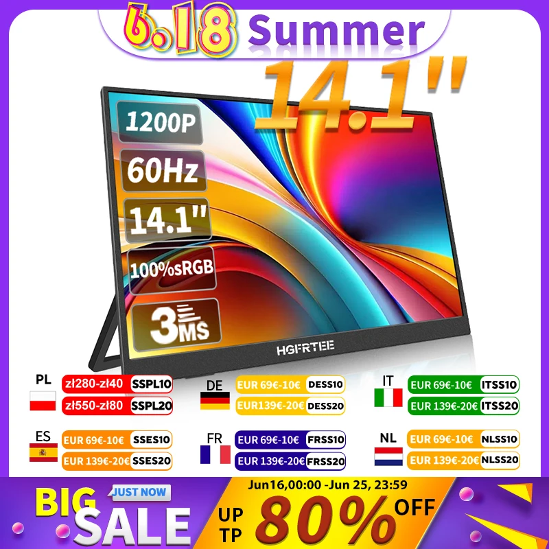 14 Inch Portable IPS Monitor for Gaming and Laptops