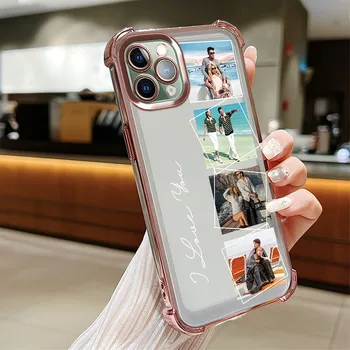 Customized Photo Electroplated Phone Case For iPhone 17 16 15 14 13 12 11 Pro Max Plus Air 16e 17e Shockproof Clear Back Cover 1