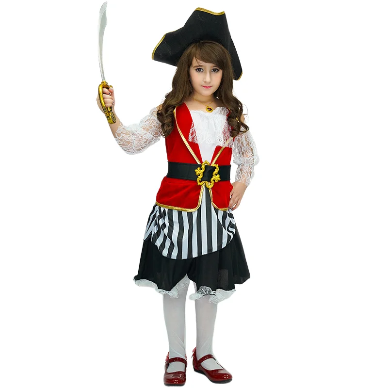 

Halloween Children Pirate Cosplay Costume School Stage Costume Girl Holiday Party Sweet Cute Performance Clothing Costume Party