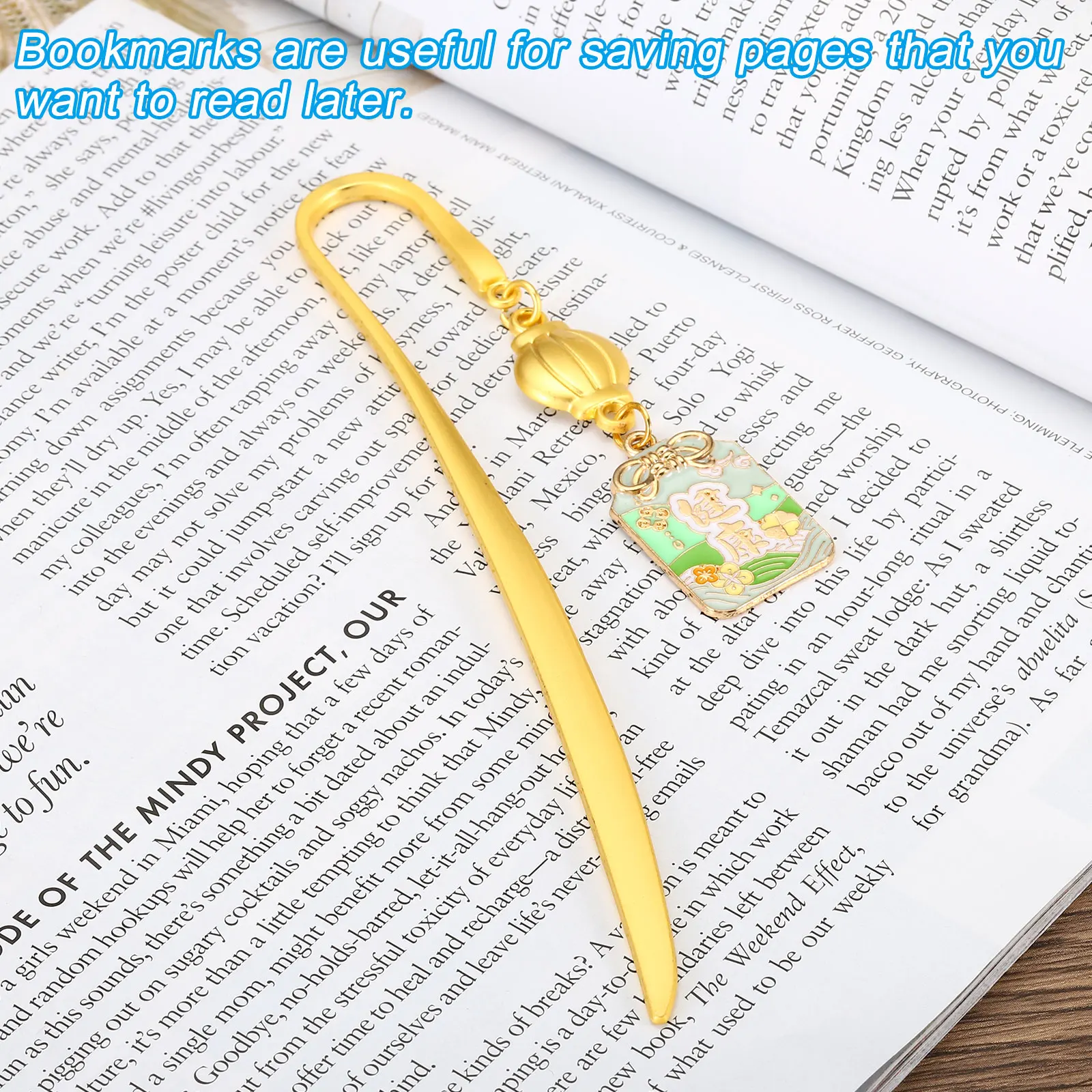 2Pcs 5.51"x0.79" Creative Bookmark Metal Page Holder Clip Hands Free Reading Book Opener for Graduation Christmas Birthday Gifts