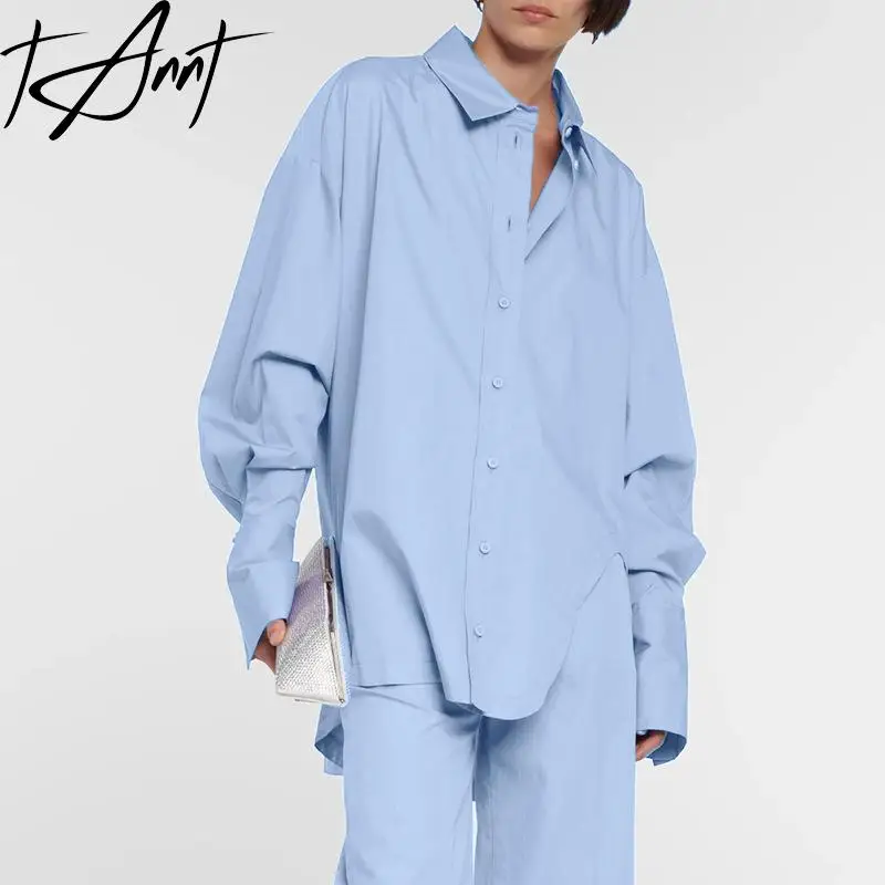 

TNFS Women Shirt Asymmetry Hollow Out Long Sleeves Casual Shirts Blouses Irregular Fashion Loose Long Blouses Tops Women 2023