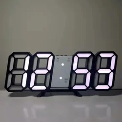 Modern LED Wall Clock - Stylish Digital Timepiece (Black white light)